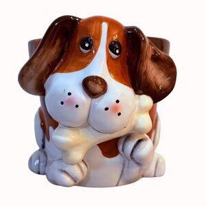 Whimsy Beagle Dog Planter Decorative Plant Holder Puppy Pot Bone Indoor Outdoor
